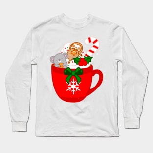 Cute Christmas Hot Chocolate Mug Long Sleeve T-Shirt